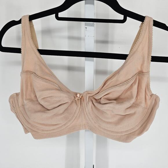 Vintage Fruit of the Loom Womens Sz 38C Unlined Full Figure T Shirt Bra Beige - Picture 1 of 4